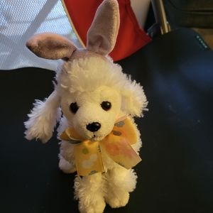 White French Poodle Easter Bunny